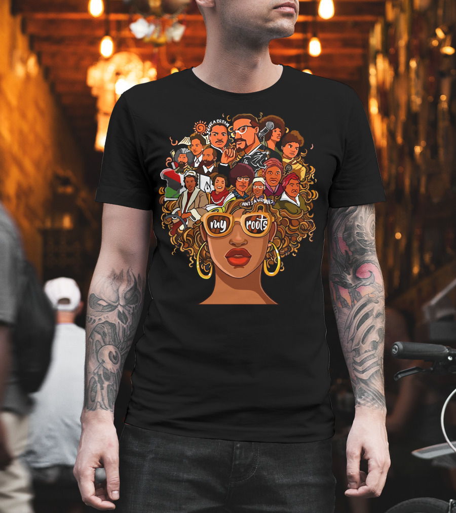 My Roots Icons With Cultural Heritage Faces And Bold Hair T-Shirt