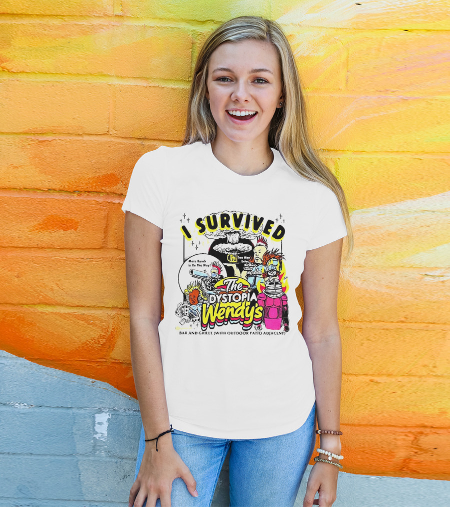 I Survived The Dystopia Wendy's Bar And Grille With Outdoor Patio Adjacent T-Shirt