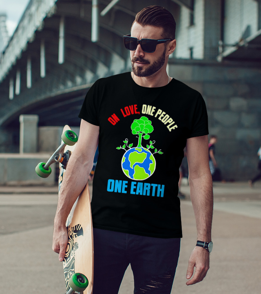 One Love One People One Earth Tree And Planet T-Shirt