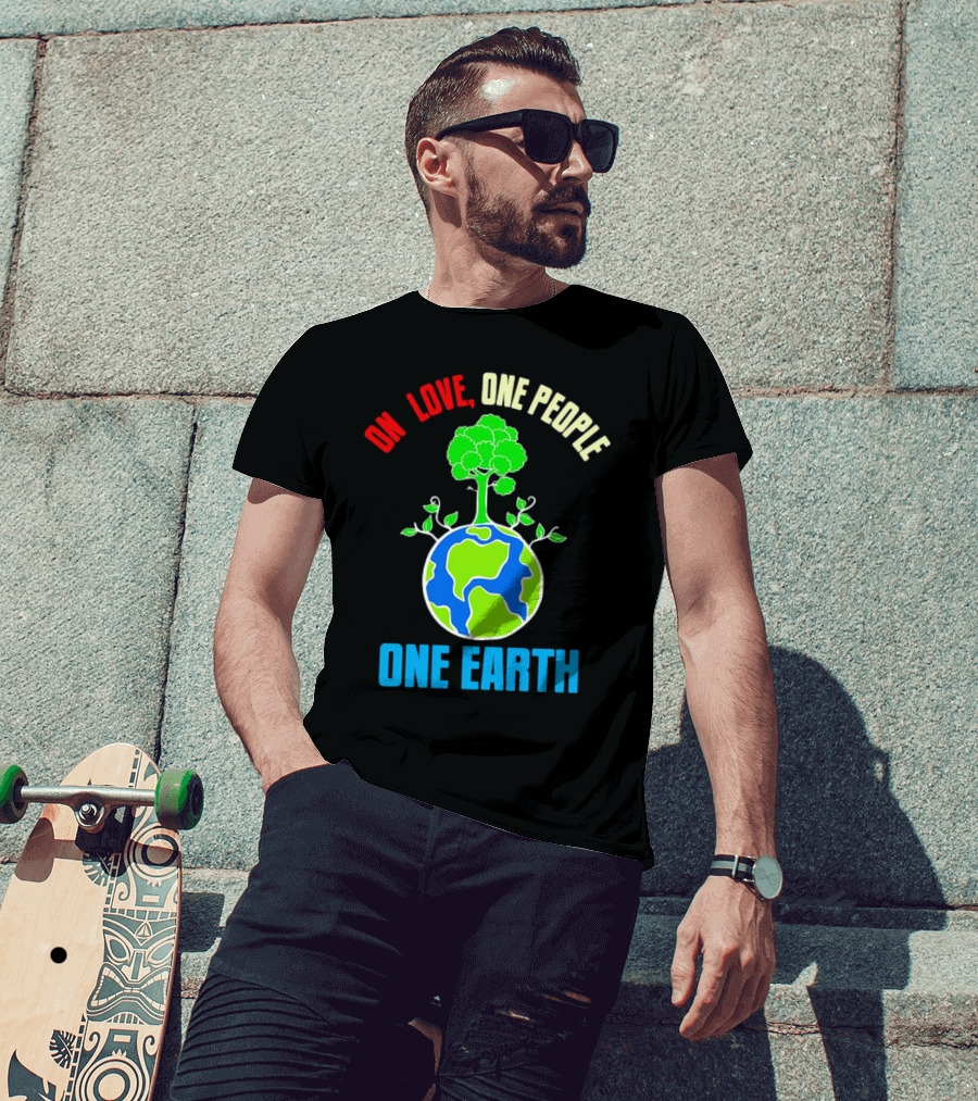 One Love One People One Earth Tree And Planet T-Shirt
