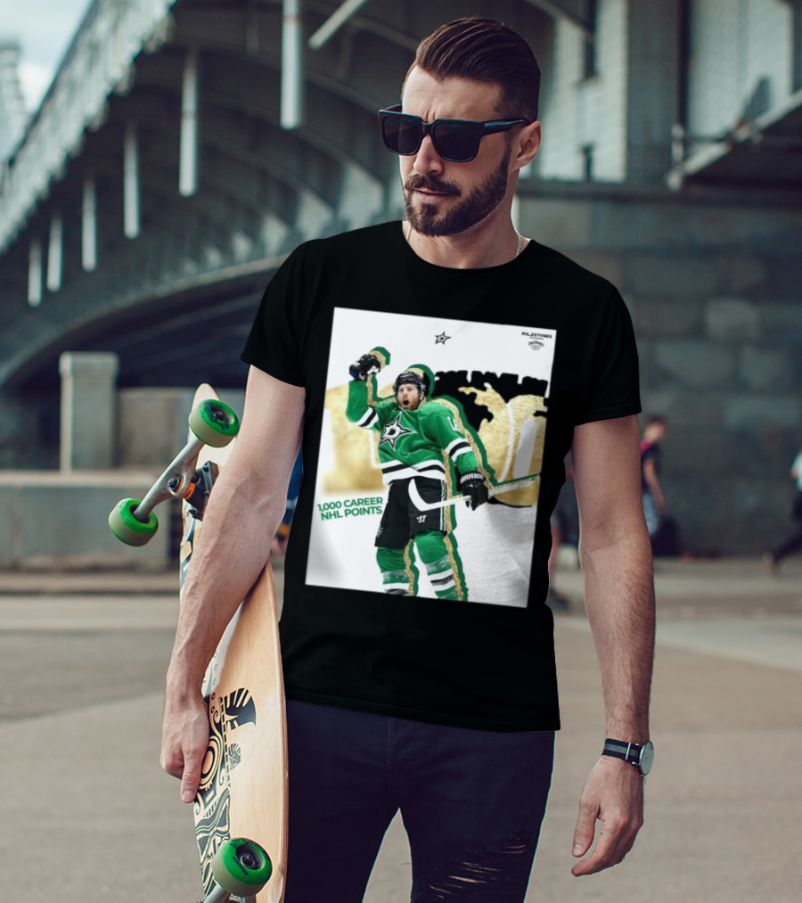 Milestones Joe Pavelski 1000 Career NHL Points Stars T-Shirt