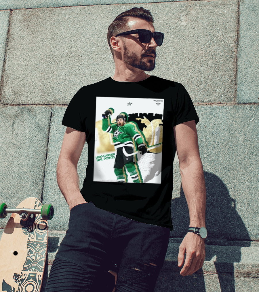 Milestones Joe Pavelski 1000 Career NHL Points Stars T-Shirt