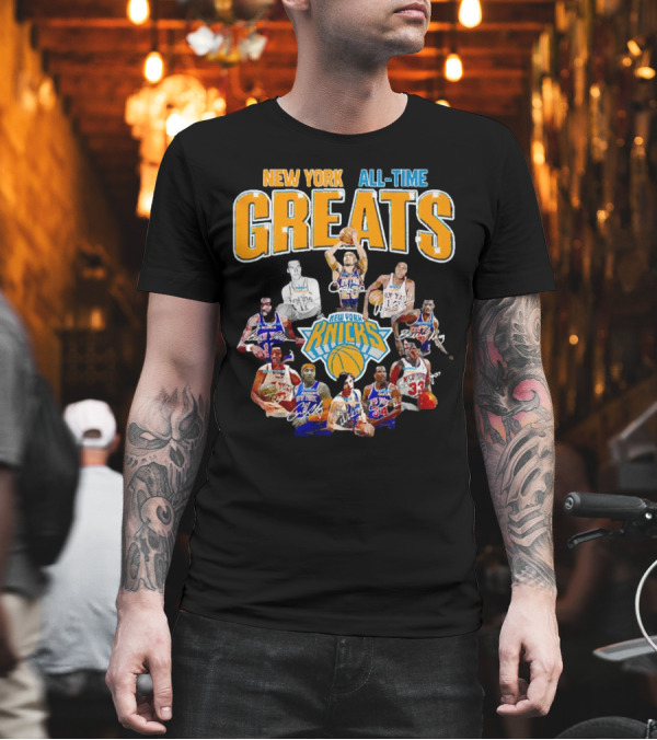 New York Knicks All-Time Greats Signatures T-Shirt New York Knicks All-Time Greats Signatures T-Shirt