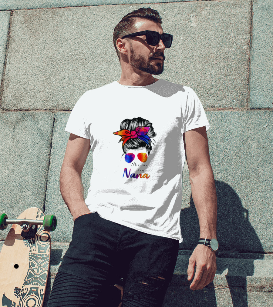 Happiness Is Being A Nana Colorful Bandana And Sunglasses T-Shirt