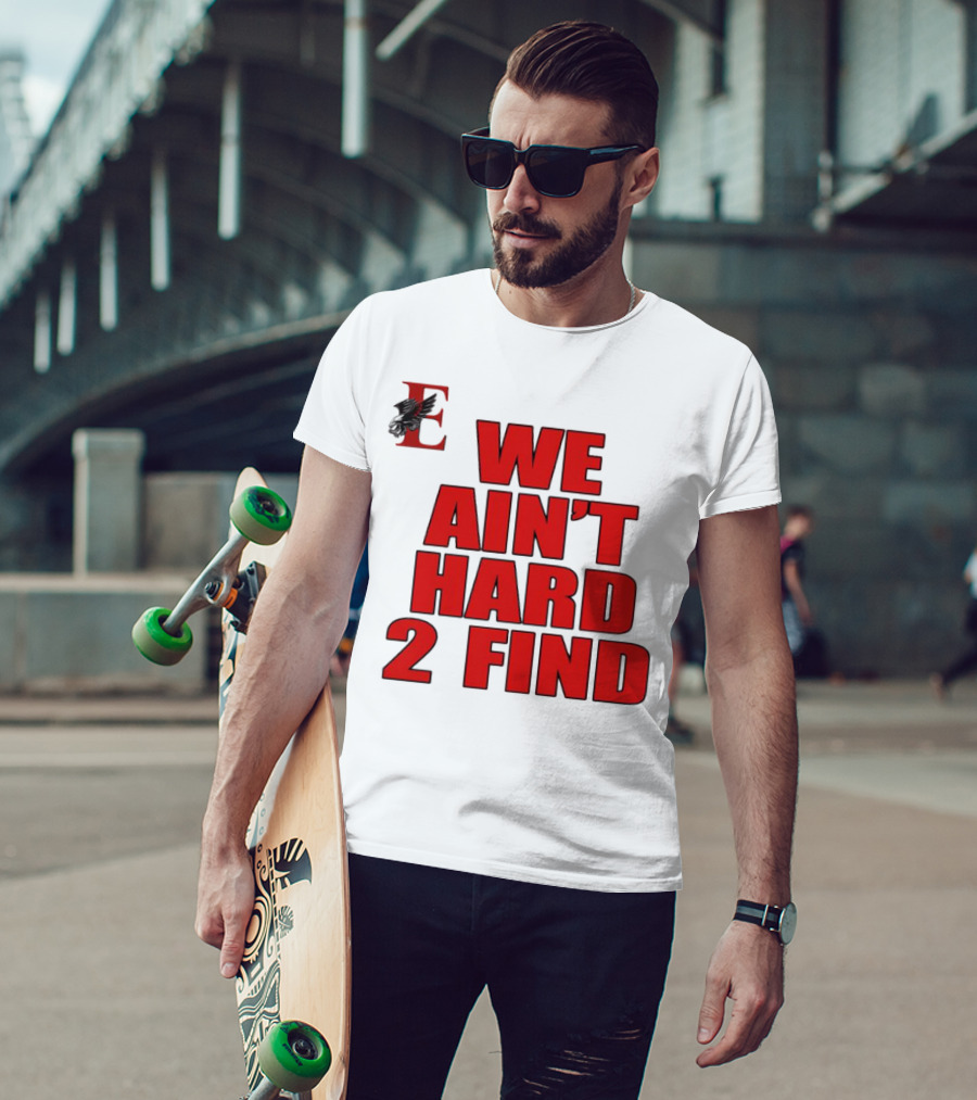 We Ain’t Hard 2 Find Red Bold Text Black Background Ravens T-Shirt