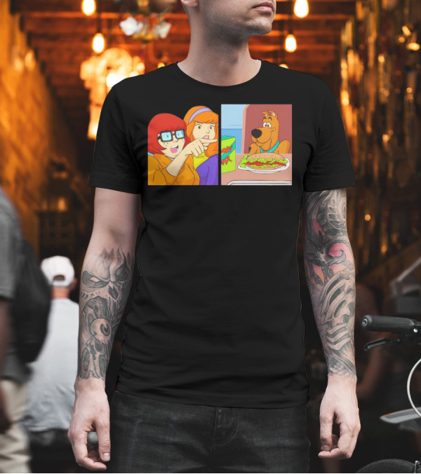 Velma Daphne Scooby-Doo Mystery Incorporated Funny Pizza Reaction T-Shirt Velma Daphne Scooby-Doo Mystery Incorporated Funny Pizza Reaction T-Shirt