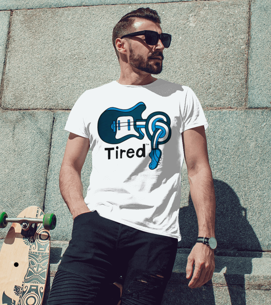 Tired Skateboards Guitar Spinal Twist T-Shirt