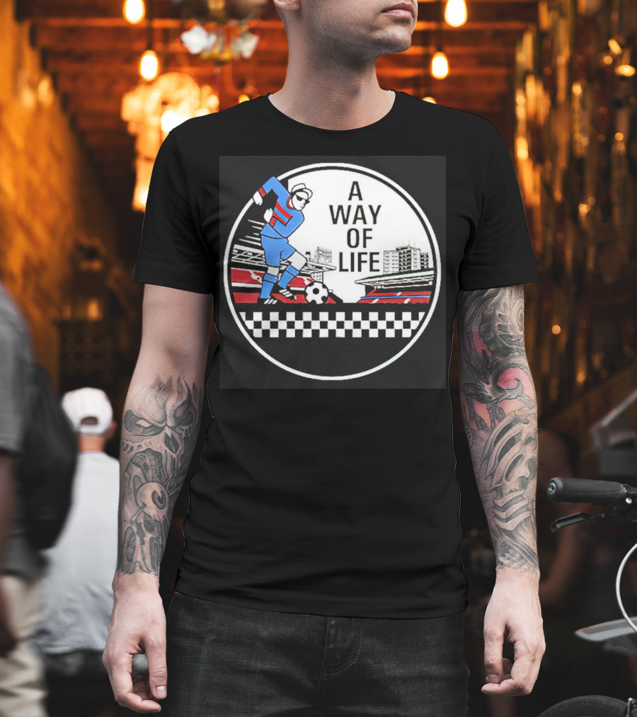 A Way Of Life Football Stadium Cityscape Soccer Player T-Shirt