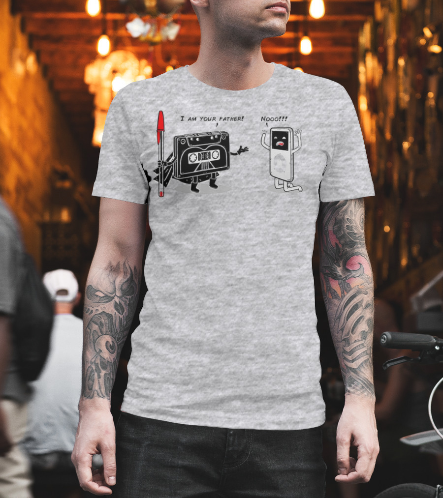 I Am Your Father Nooo Cassette and iPod T-Shirt