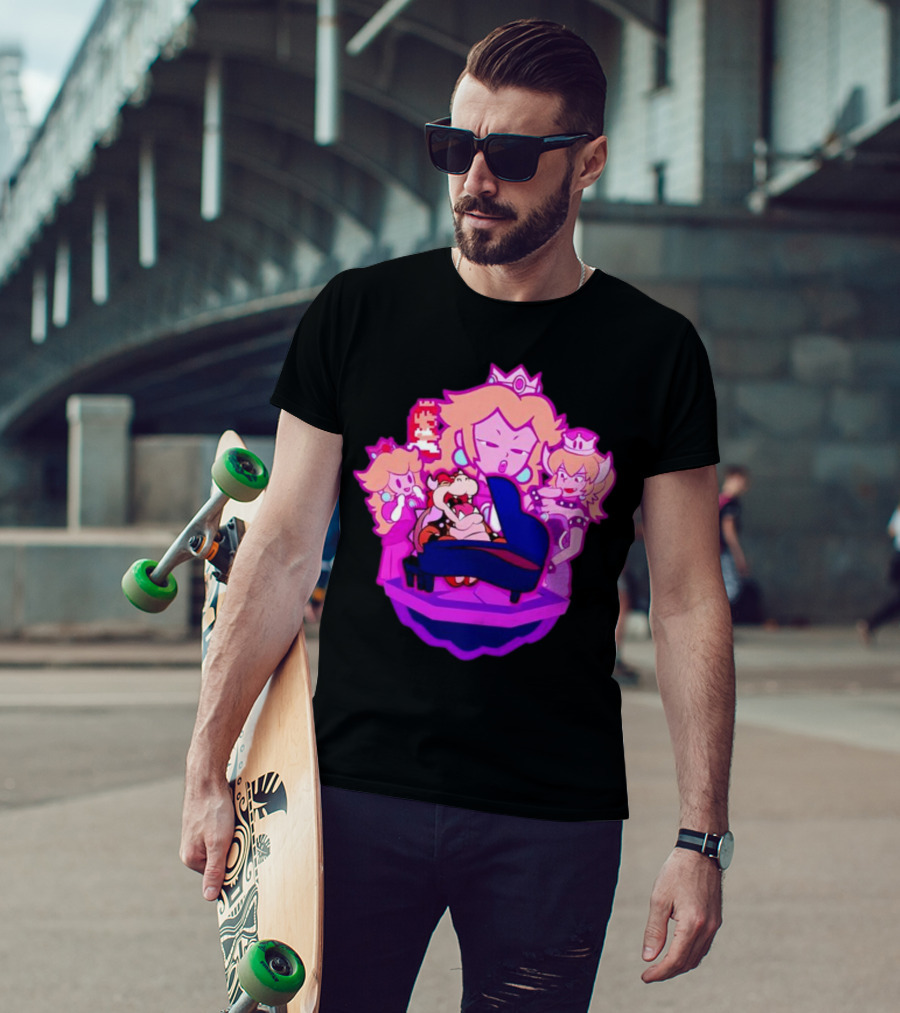 Peaches Super Mario Bros Bowser Piano Performance Oscars T-Shirt