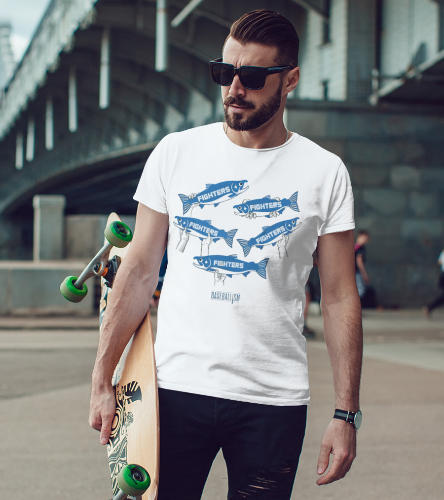 Shakemaru Nippon-Ham Fighters Baseballism Fish T-Shirt
