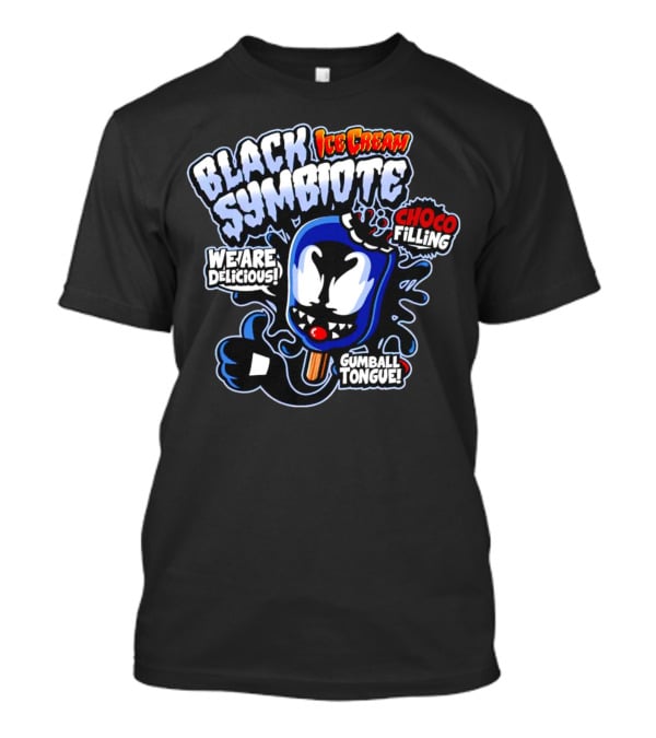 Black Symbiote Ice Cream Choco Filling Gumball Tongue We Are Delicious T-Shirt