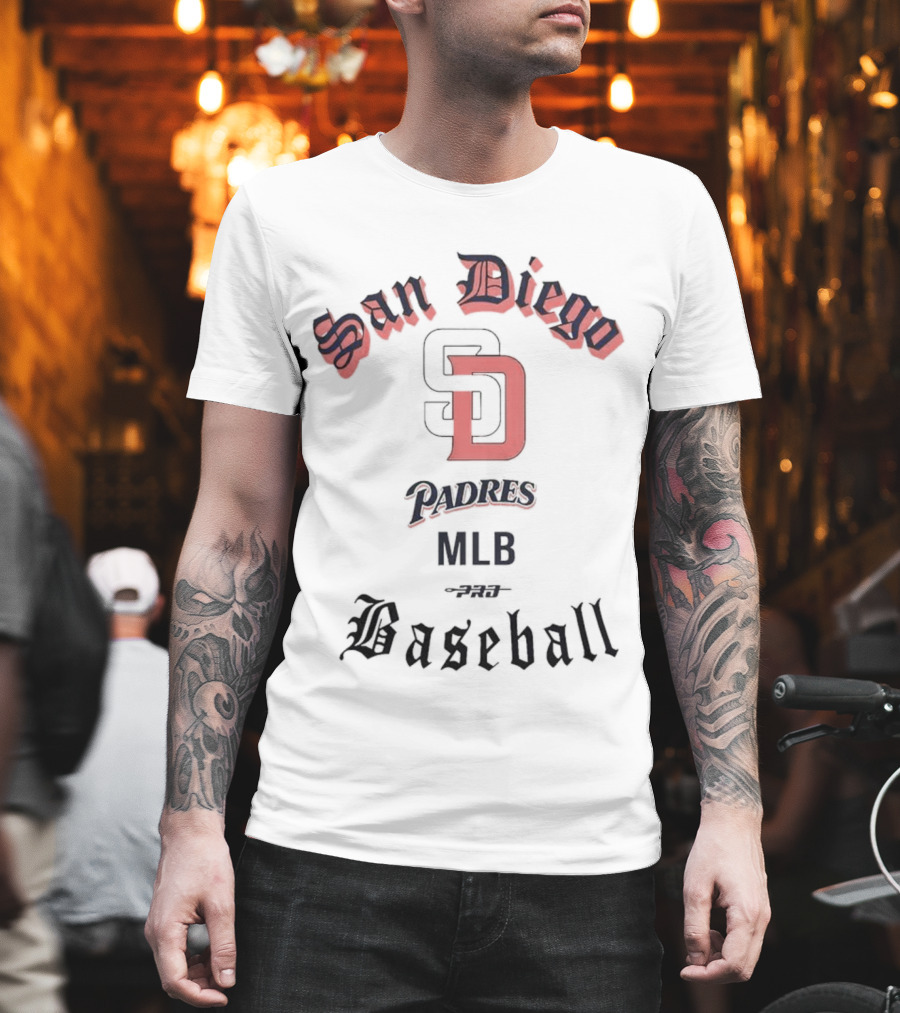 San Diego Padres Cooperstown Collection Old English MLB Baseball T-Shirt