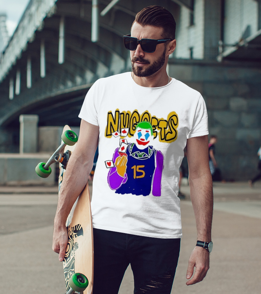 Nuggets Clown 15 Nikola Jokic Joker Basketball NBA T-Shirt