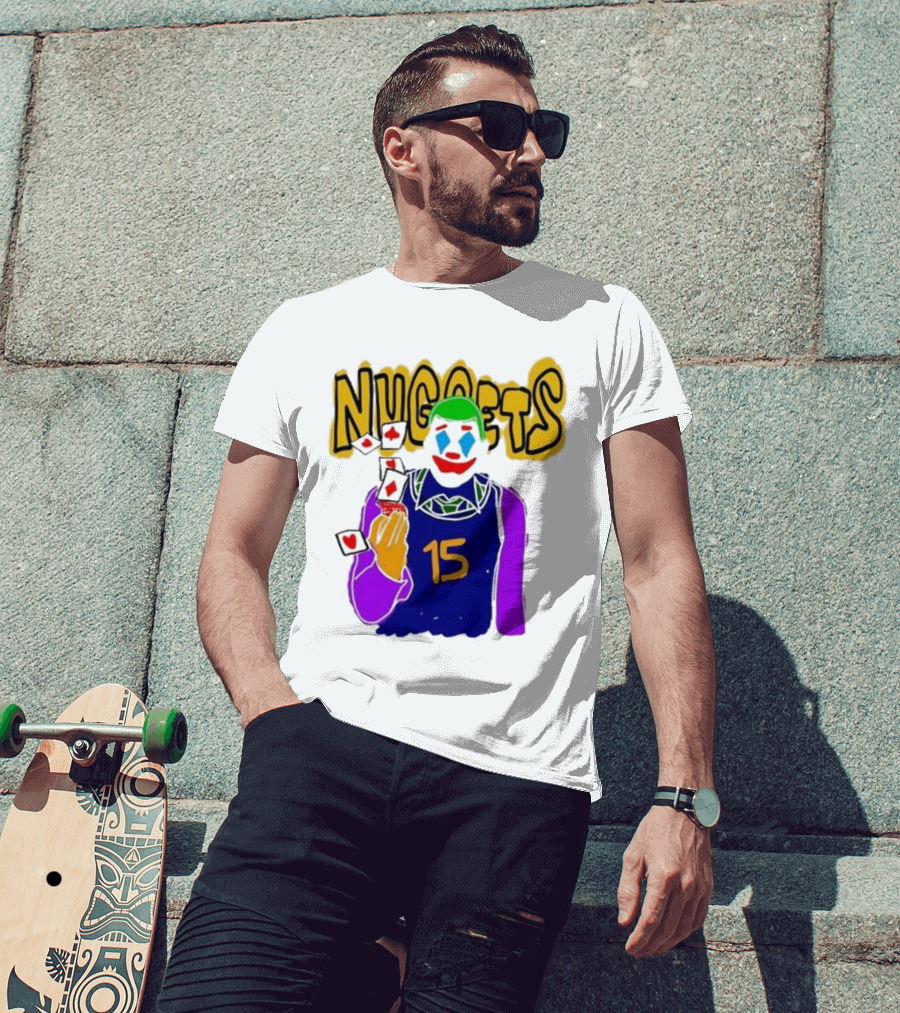Nuggets Clown 15 Nikola Jokic Joker Basketball NBA T-Shirt