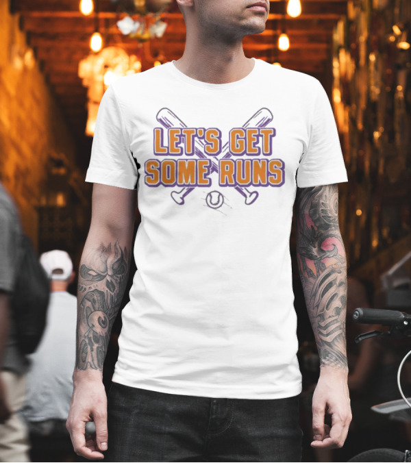 Clemson Tigers Let's Get Some Runs Baseball Bats and Ball T-Shirt Clemson Tigers Let's Get Some Runs Baseball Bats and Ball T-Shirt
