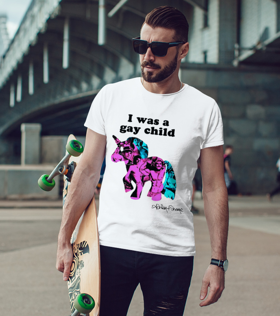 Adrian And Shane I Was A Gay Child Unicorn Collage T-Shirt