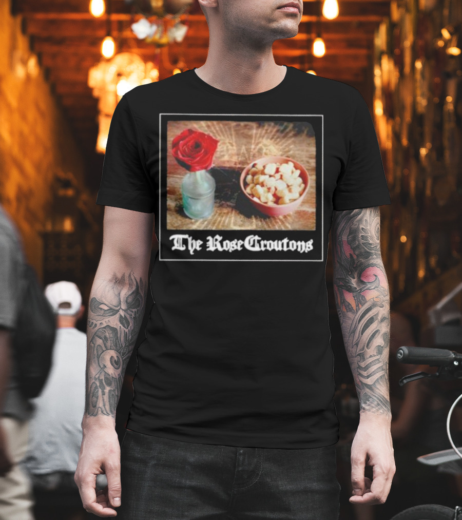 The Rose Croutons Gothic Retro Style Vase Debonair Blossom Bread Bowl T-Shirt