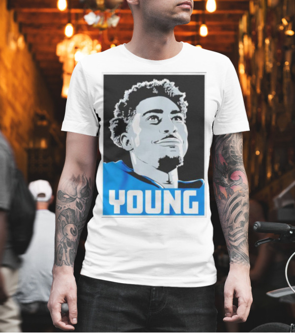Bryce Young Football Portrait Black and Blue Young T-Shirt Bryce Young Football Portrait Black and Blue Young T-Shirt
