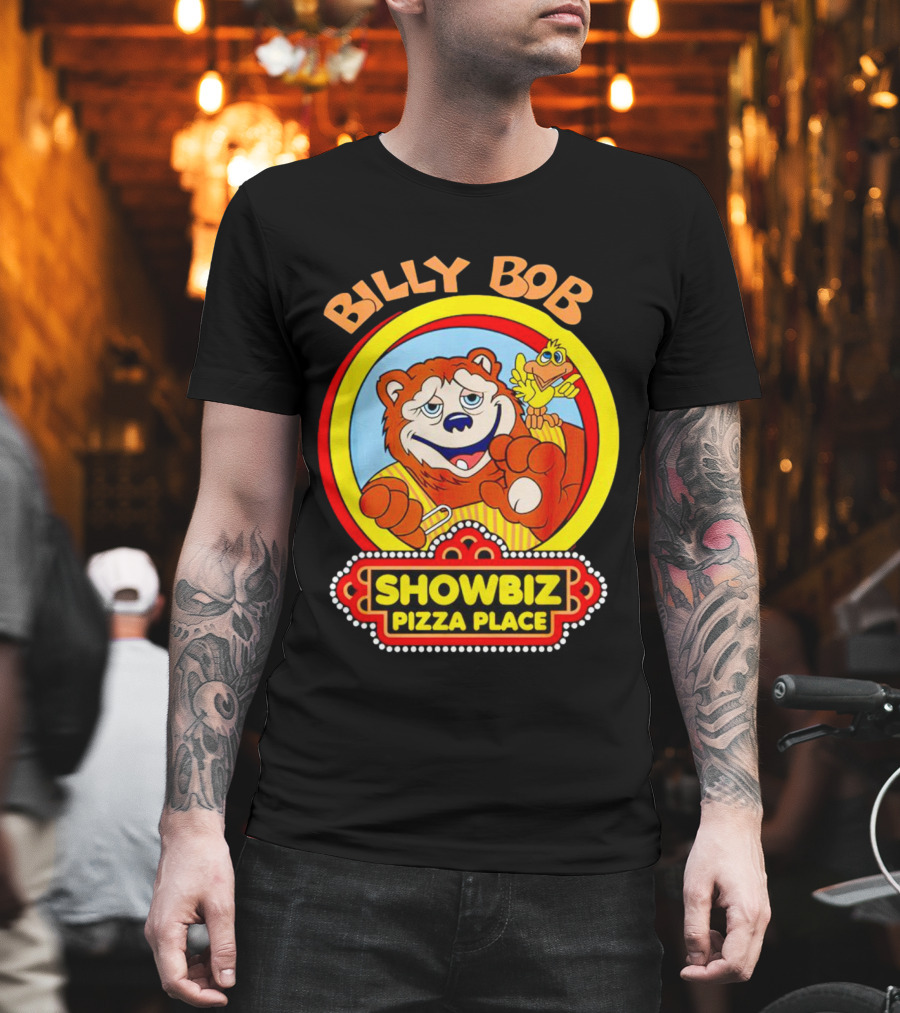 Billy Bob Showbiz Pizza Place Animated Bear and Bird T-Shirt