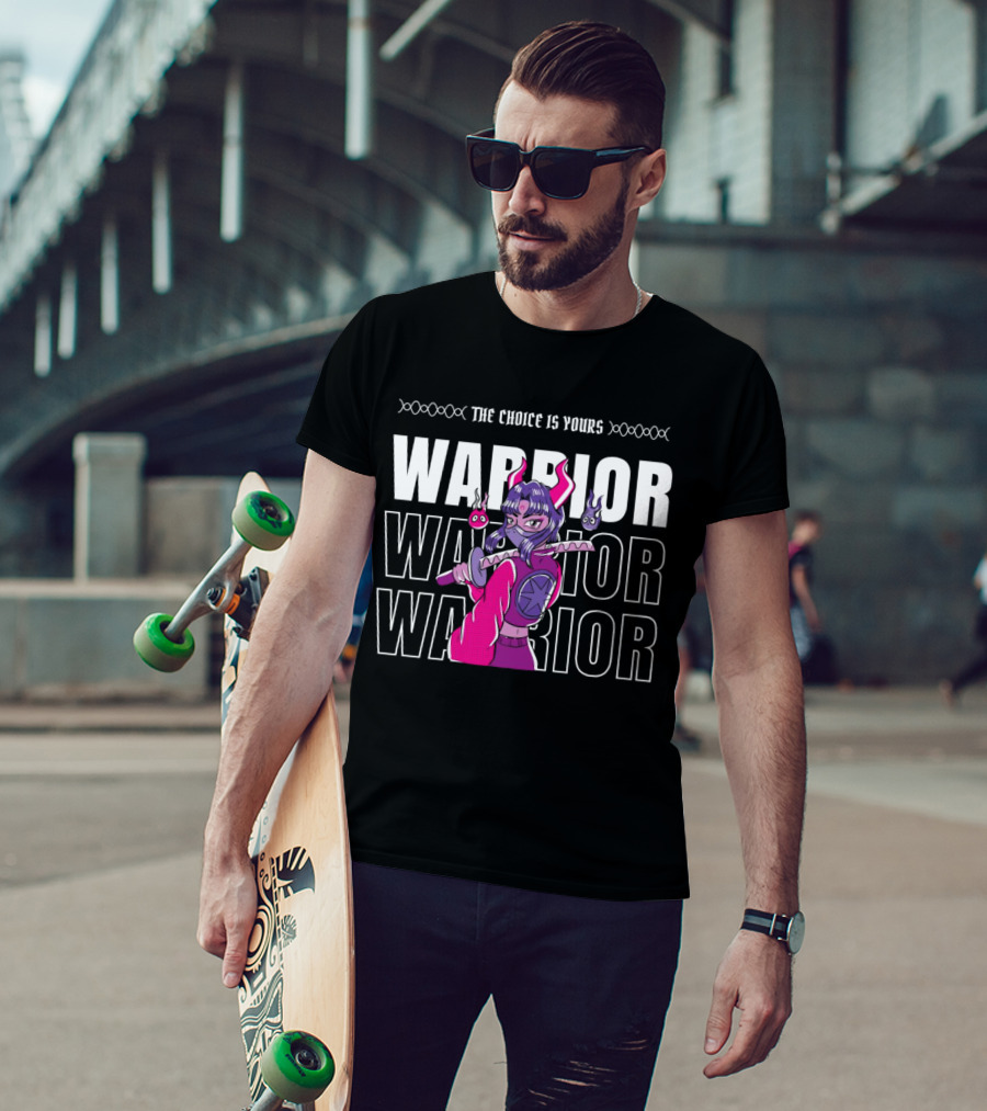 The Choice Is Yours Warrior Multiple Times With Anime Character Holding Sword T-Shirt