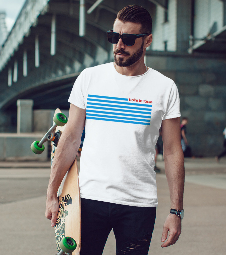 Boire La Tasse Striped Minimalist T-Shirt