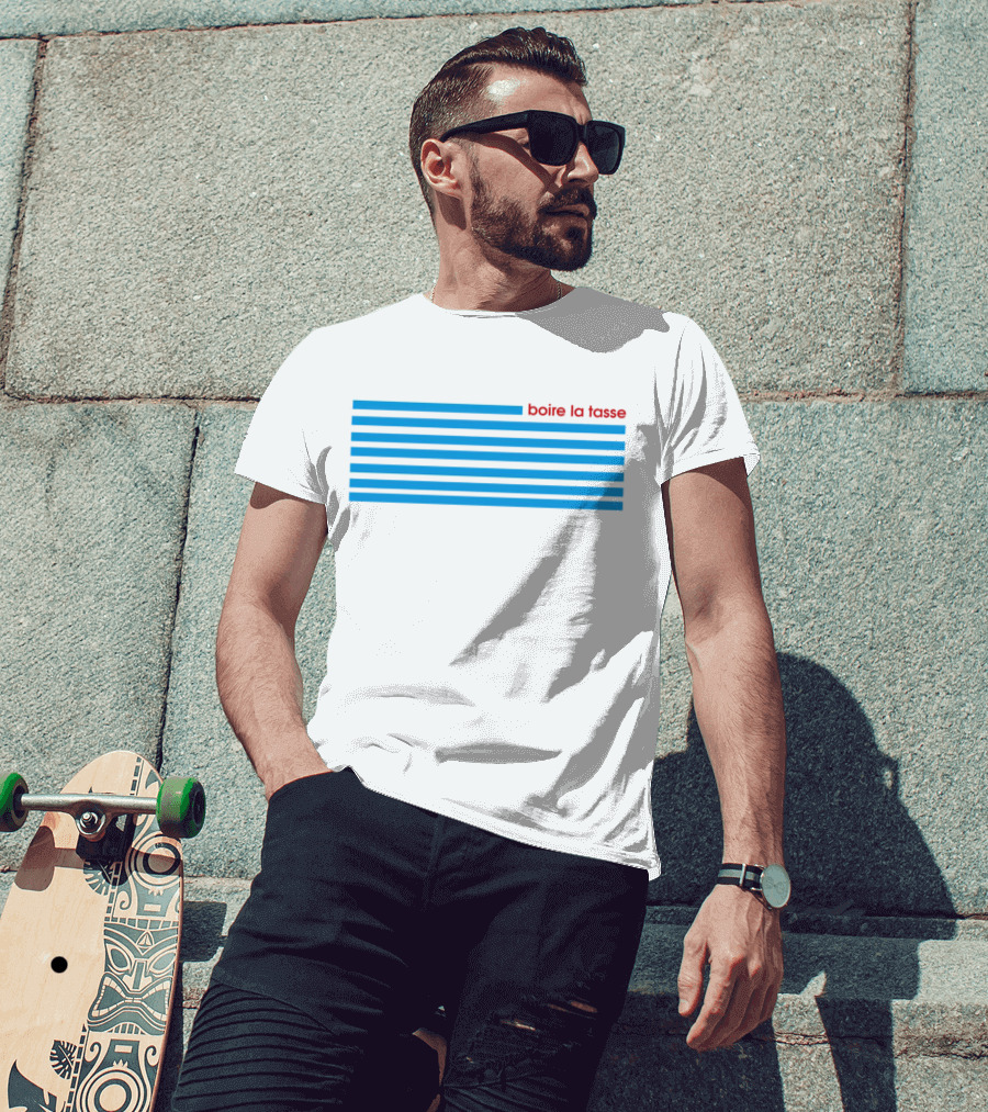Boire La Tasse Striped Minimalist T-Shirt