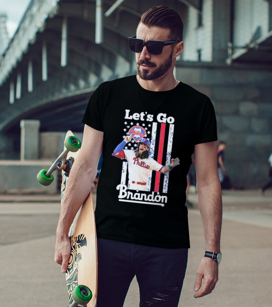 Let's Go Brandon Philadelphia Phillies American Flag T-Shirt