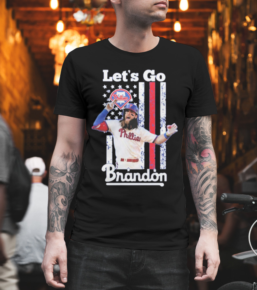 Let's Go Brandon Philadelphia Phillies American Flag T-Shirt