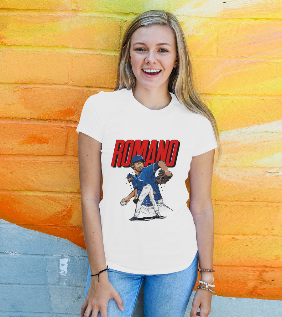 ROMANO Toronto Blue Jays Pitcher Baseball Action T-Shirt
