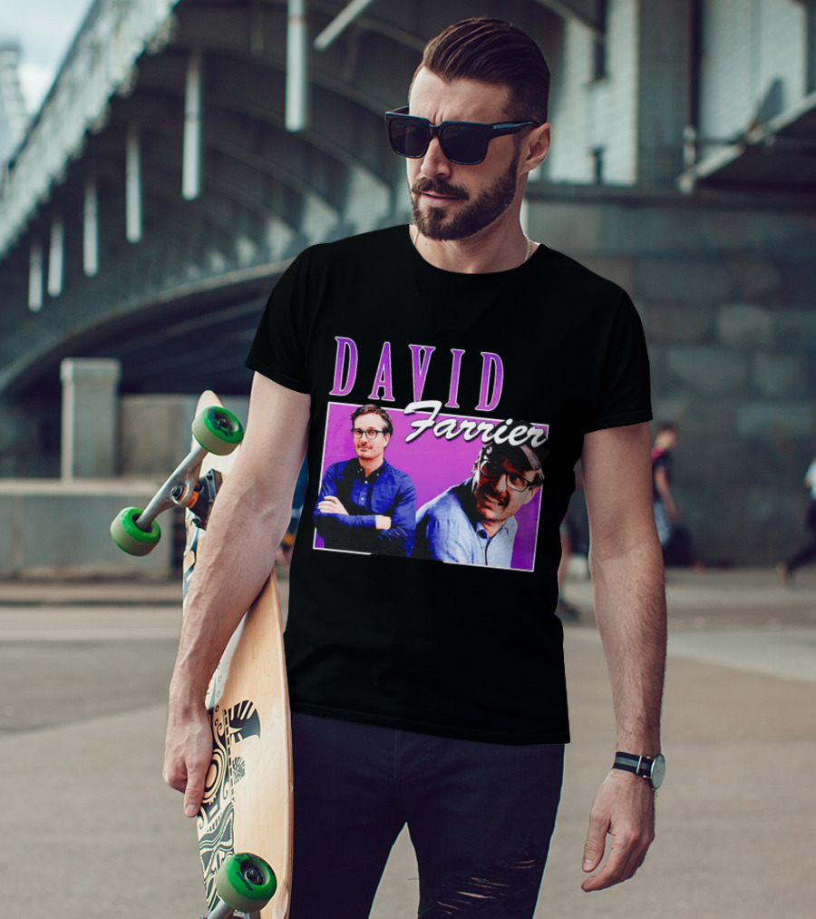 David Farrier Purple Retro Double Image T-Shirt
