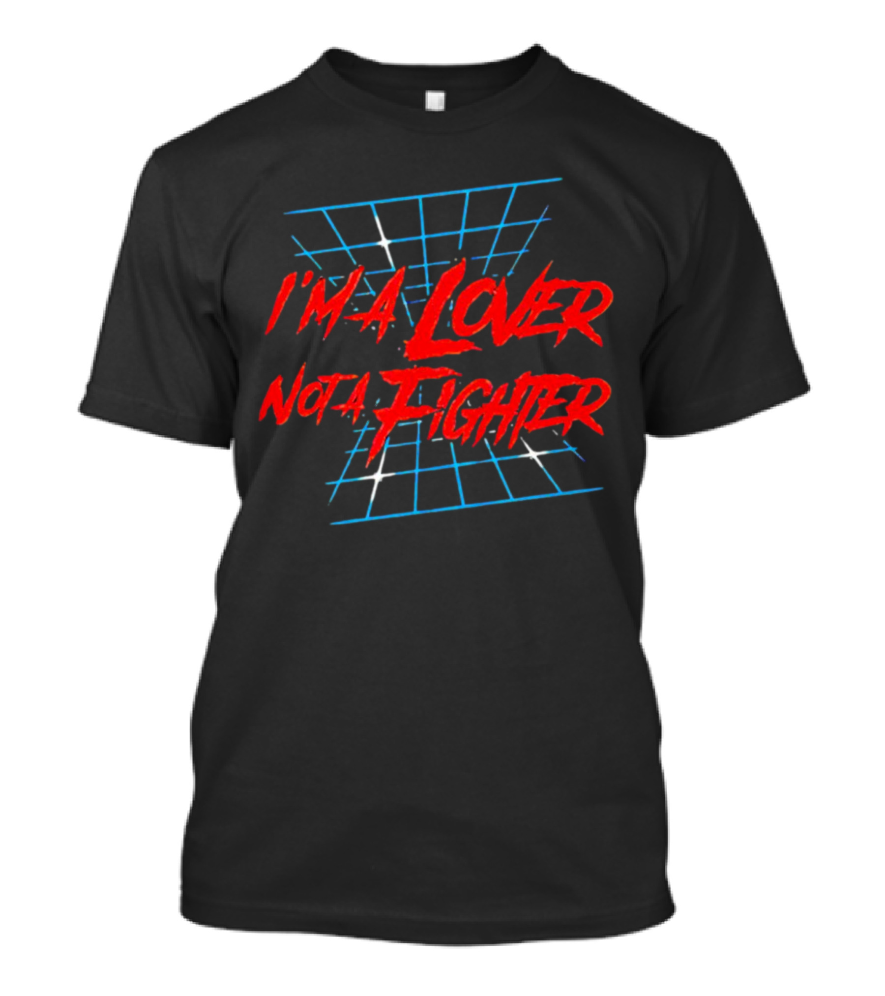 I'm A Lover Not A Fighter Retro Grid T-Shirt
