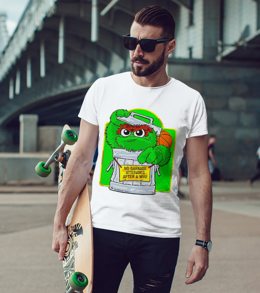 Oscar The Grouch No Garbage Attitudes With Basketball After A Win T-Shirt