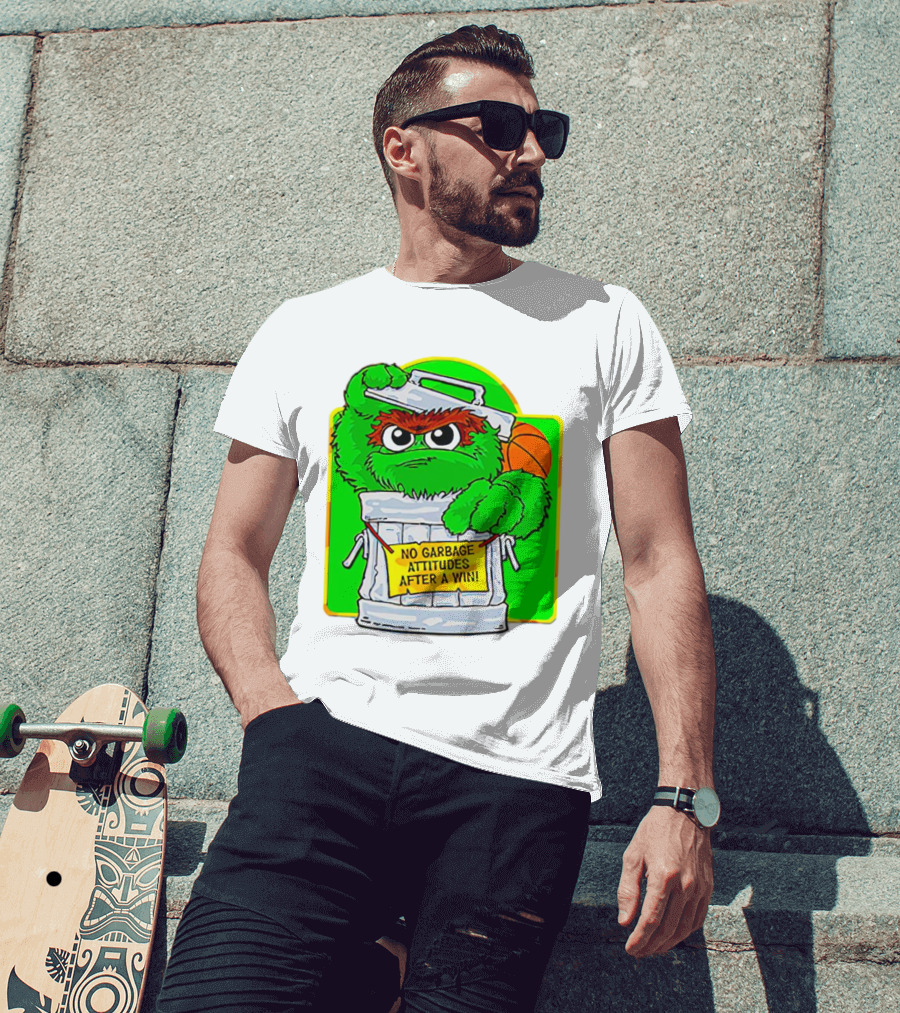 Oscar The Grouch No Garbage Attitudes With Basketball After A Win T-Shirt