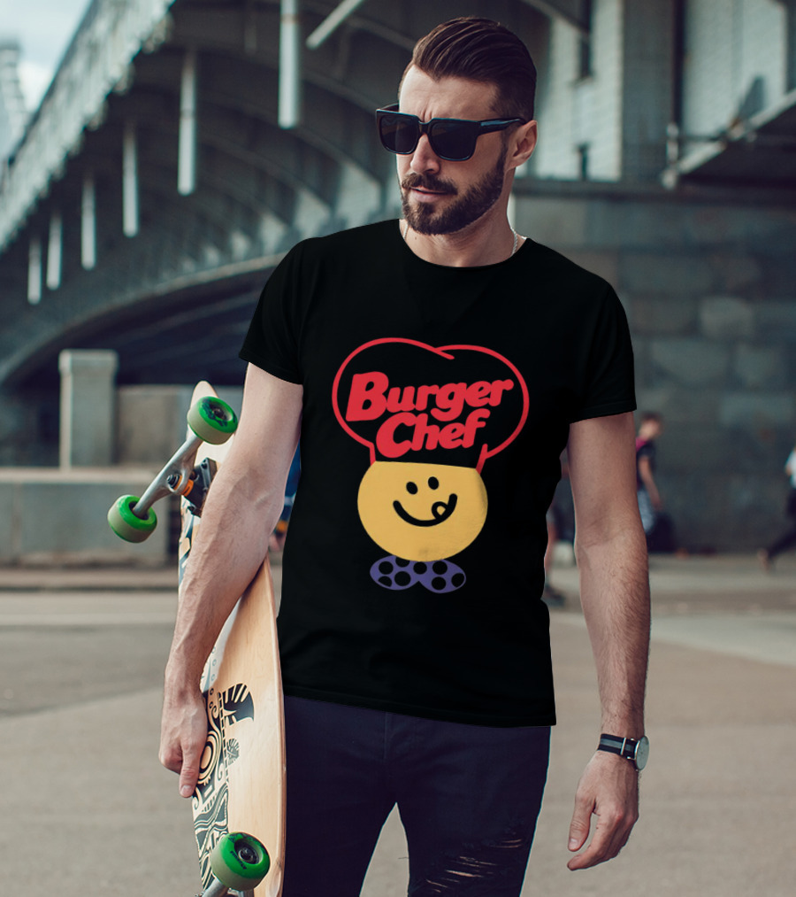 Burger Chef Happy Smiley Face With Chef Hat T-Shirt