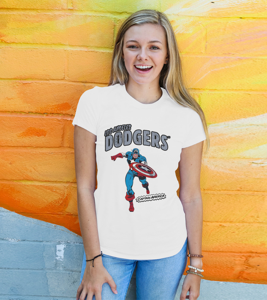 Los Angeles Dodgers Marvel Captain America T-Shirt