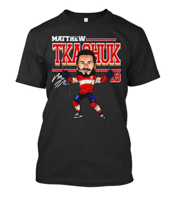 Matthew Tkachuk Florida Panthers Number 19 Cartoon Signature T-Shirt