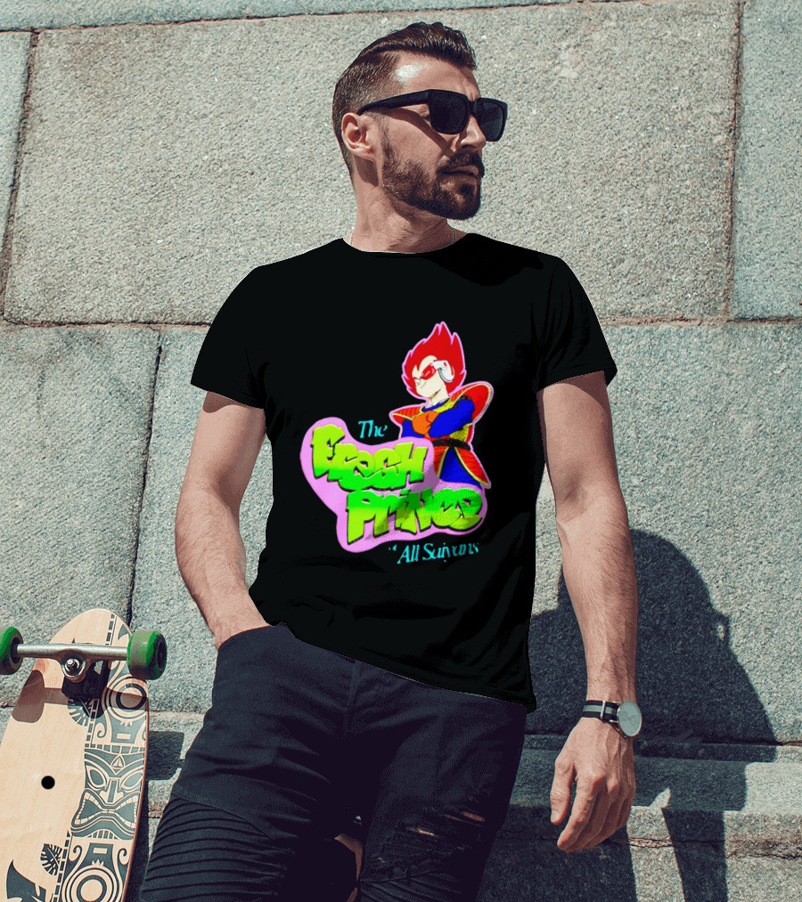 The Fresh Prince Of All Saiyans Vegeta Cartoon Mashup T-Shirt