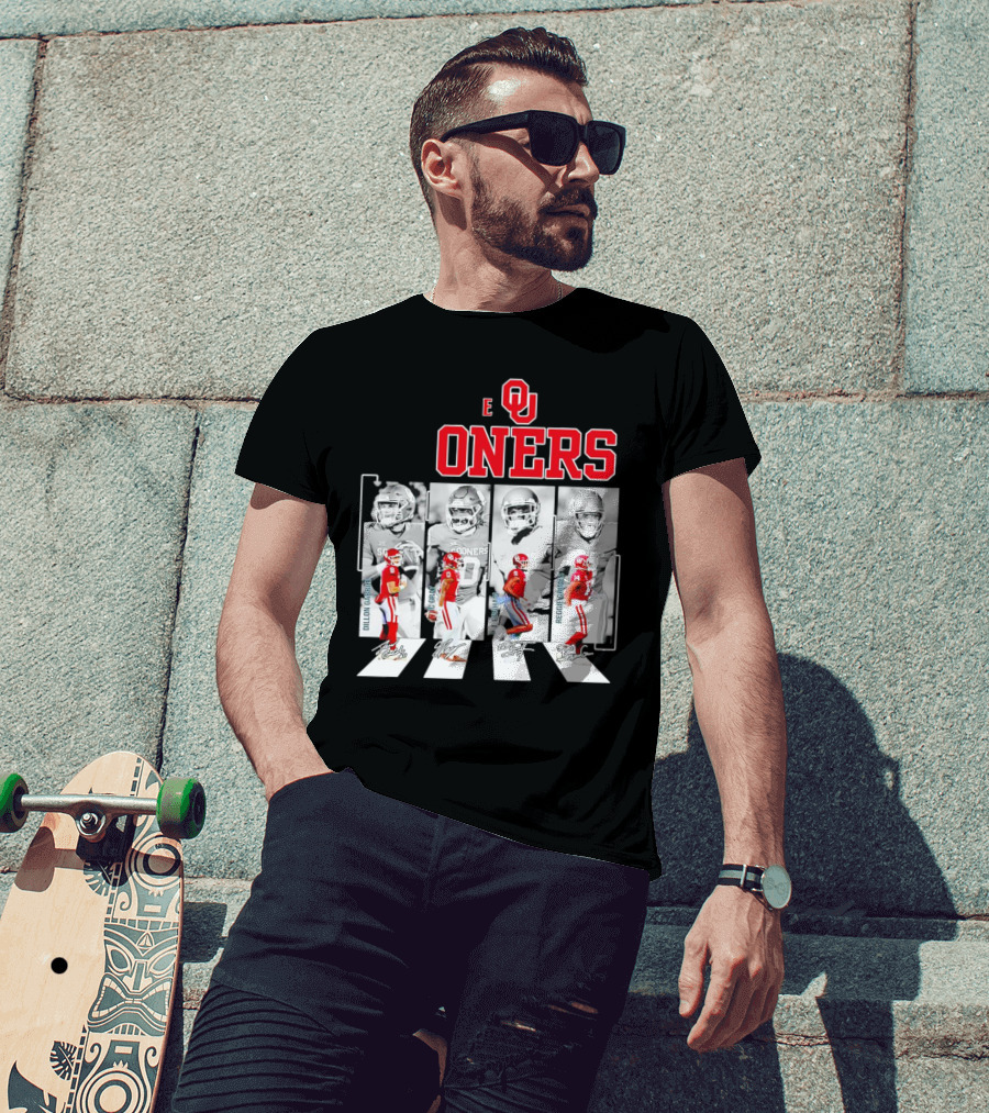 Oklahoma Sooners Football Abbey Road Dillon Gabriel Signatures T-Shirt