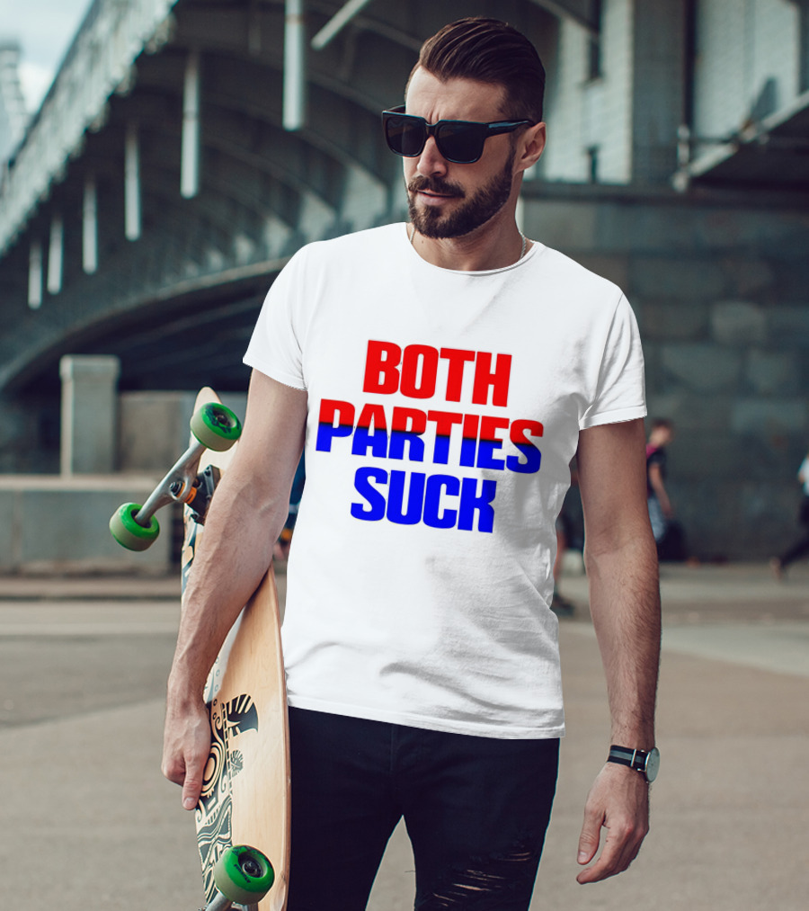 Both Parties Suck Red Blue Political T-Shirt