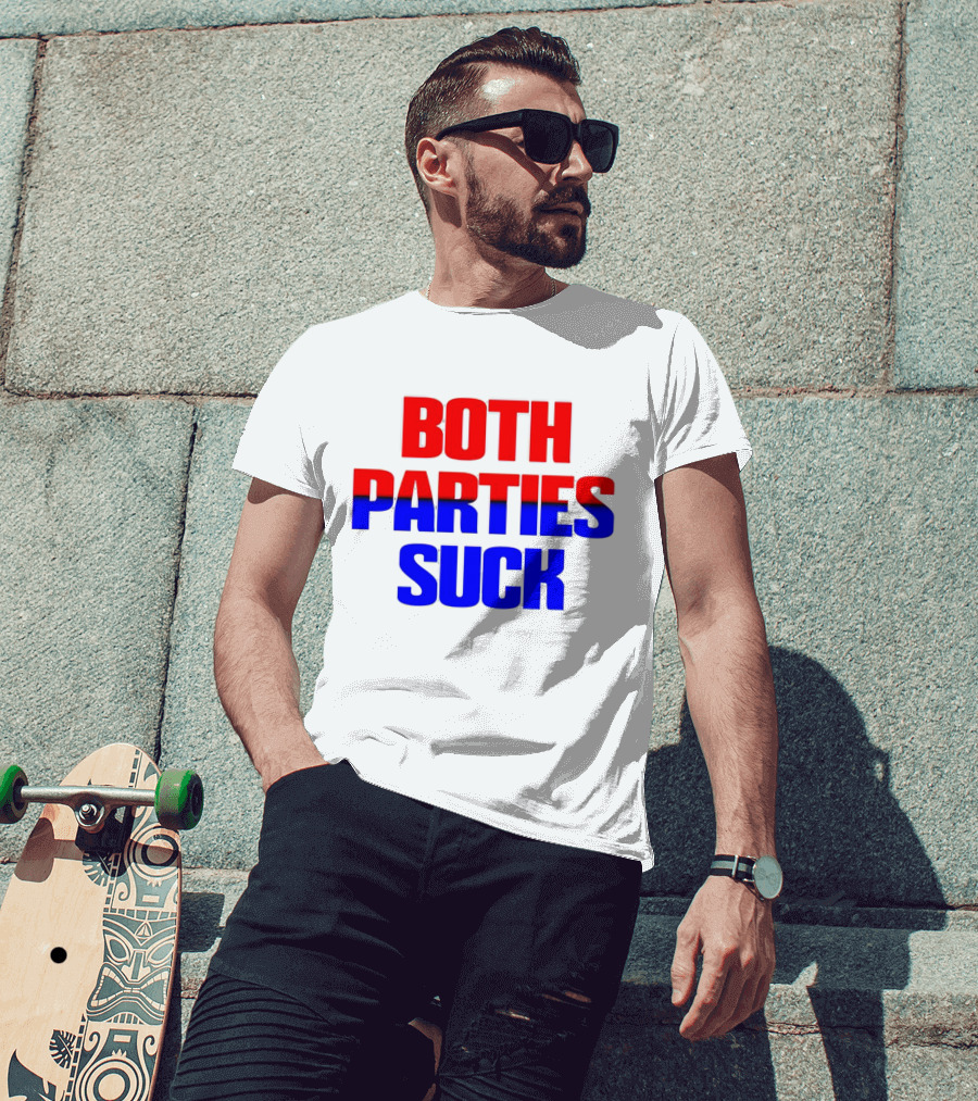 Both Parties Suck Red Blue Political T-Shirt