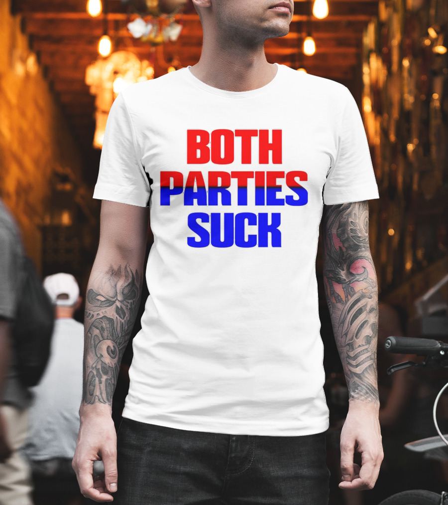 Both Parties Suck Red Blue Political T-Shirt