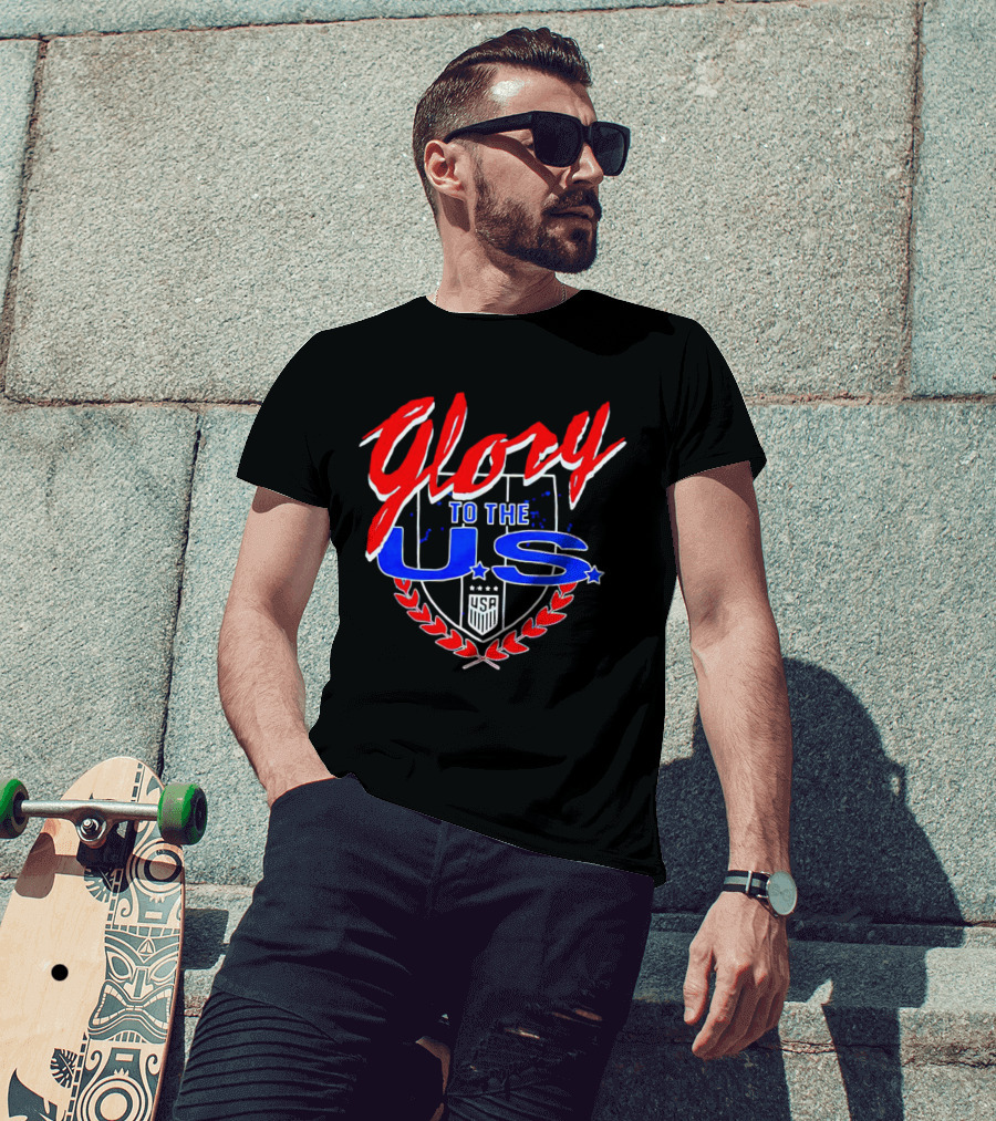 Glory To The U.S. Vintage USA Shield With Laurel And Stars T-Shirt