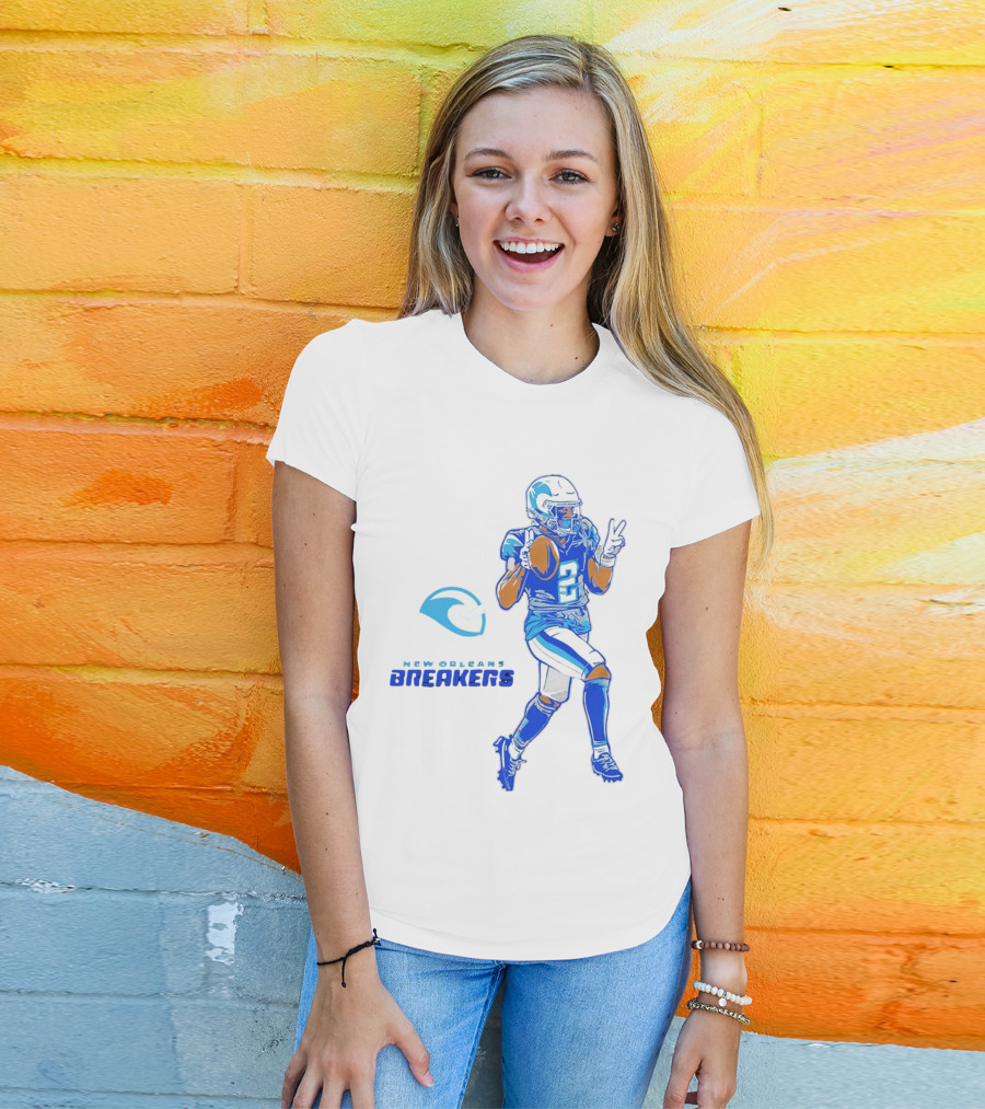Johnnie Dixon 2 New Orleans Breakers Football Deuces T-Shirt