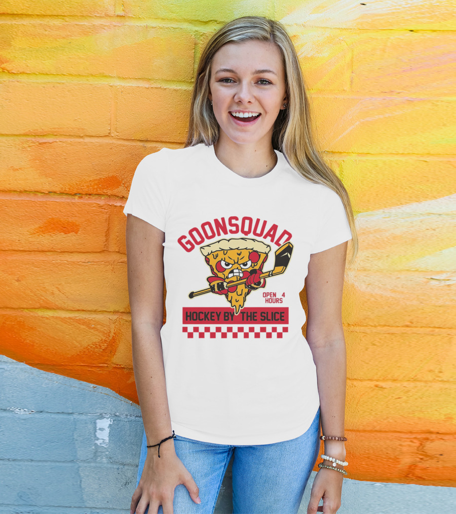 Goonsquad Hockey By The Slice Pizza Warrior Open 4 Hours T-Shirt