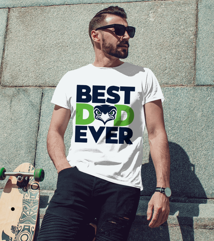Best Dad Ever Seattle Seahawks Logo NFL T-Shirt