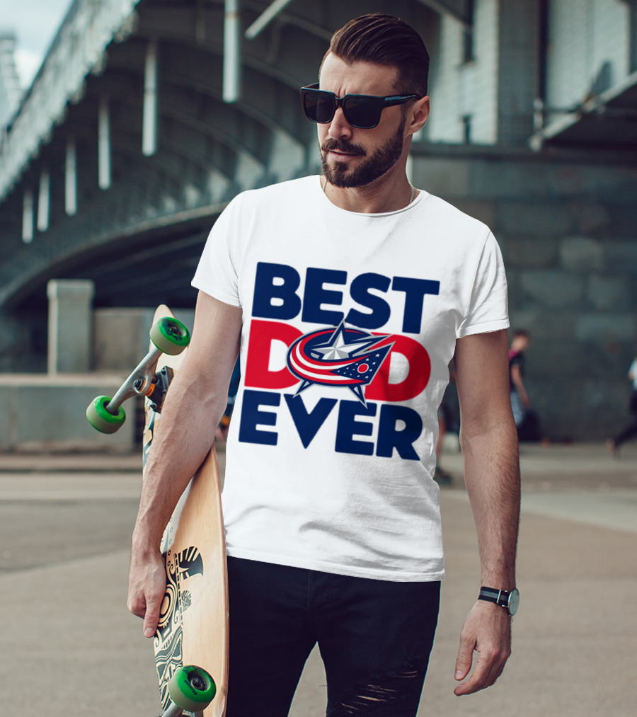Best Dad Ever NHL Columbus Blue Jackets T-Shirt