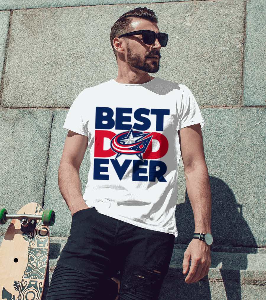 Best Dad Ever NHL Columbus Blue Jackets T-Shirt