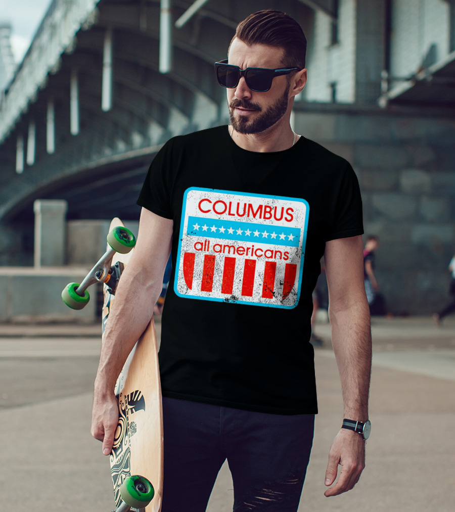 Columbus All Americans Stars And Stripes Softball T-Shirt