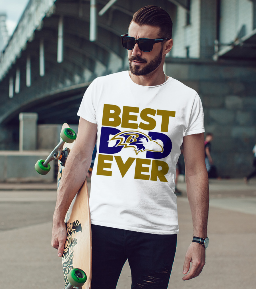 Best Dad Ever NFL Baltimore Ravens T-Shirt